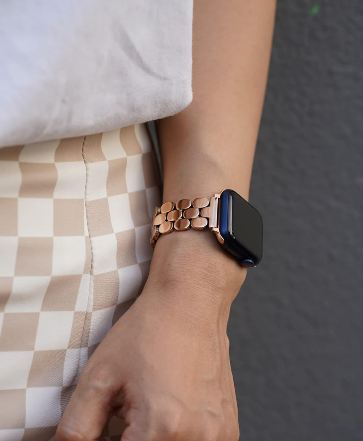 SANTORINI APPLE WATCH BRACELET ROSE GOLD (ST-STEEL)