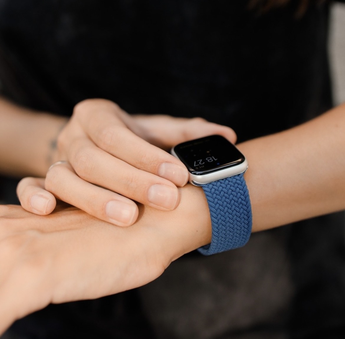 Blue Braided Solo Loop Strap For Apple Watch