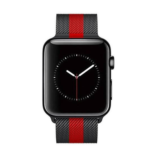 Black & Red Milanese Loop Apple Watch Band
