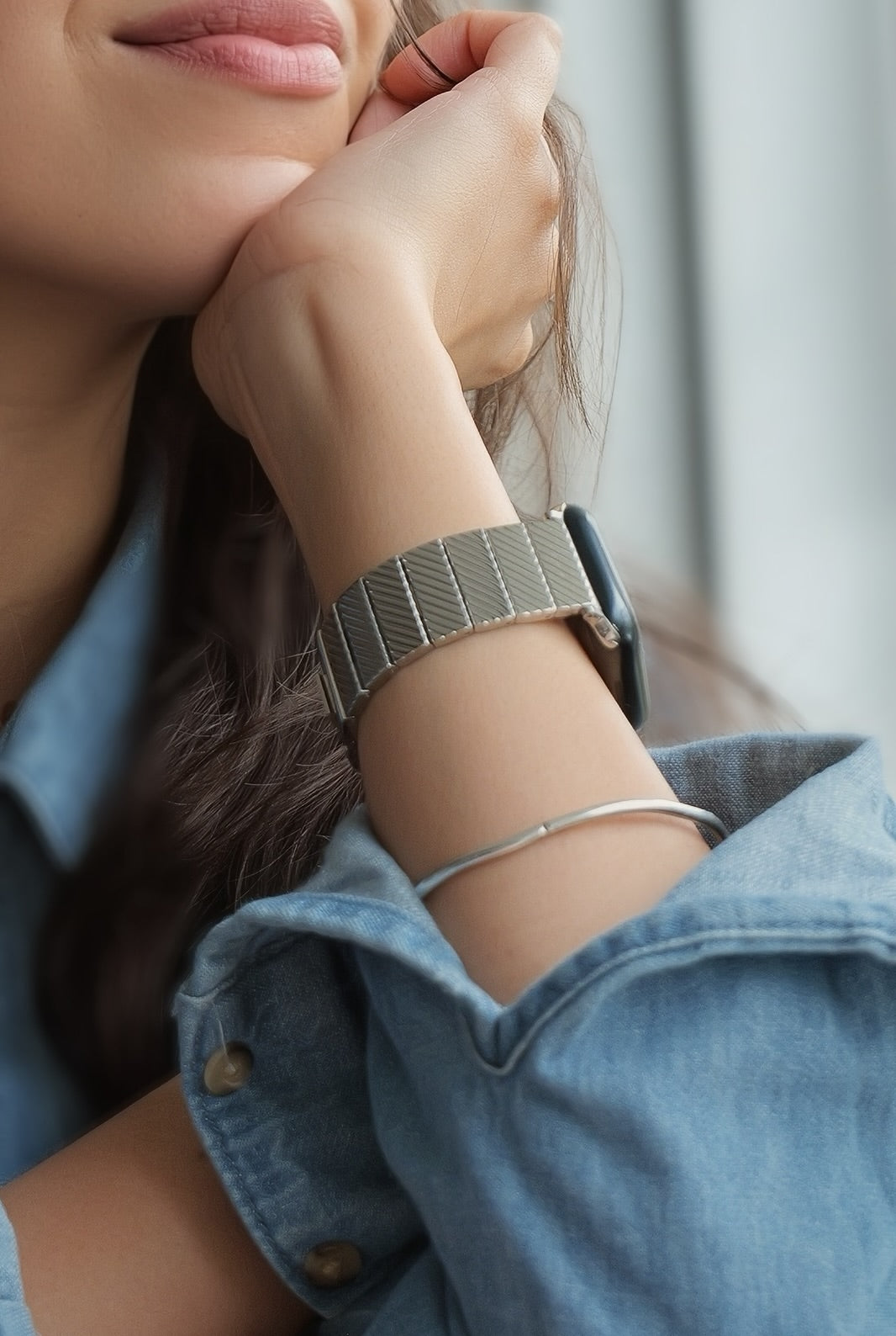 GRATITUDE  APPLE WATCH BRACELET - SILVER (ST-STEEL)