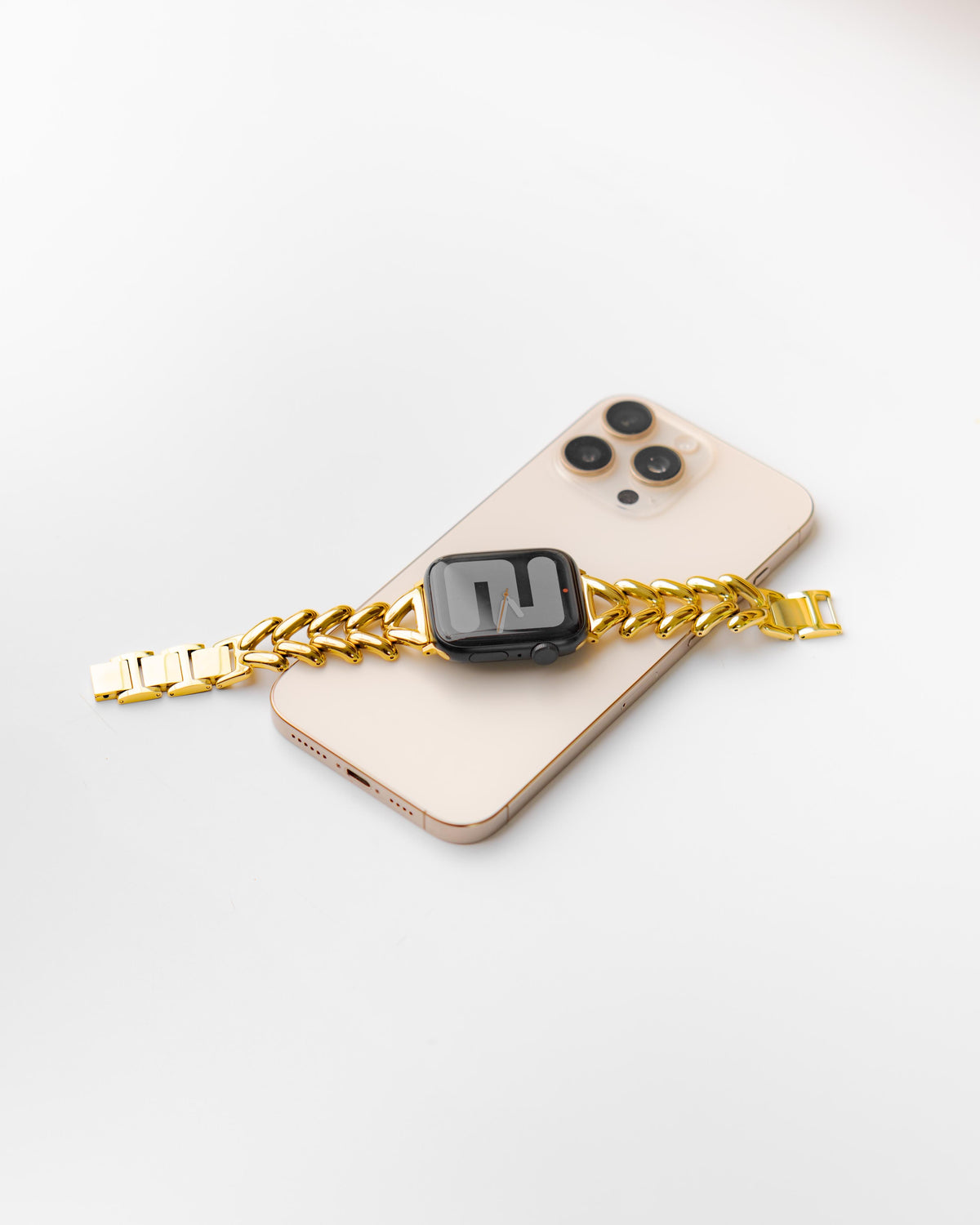 GOLD 18KT APPLE WATCH BRACELET - GOLD (ST-STEEL)