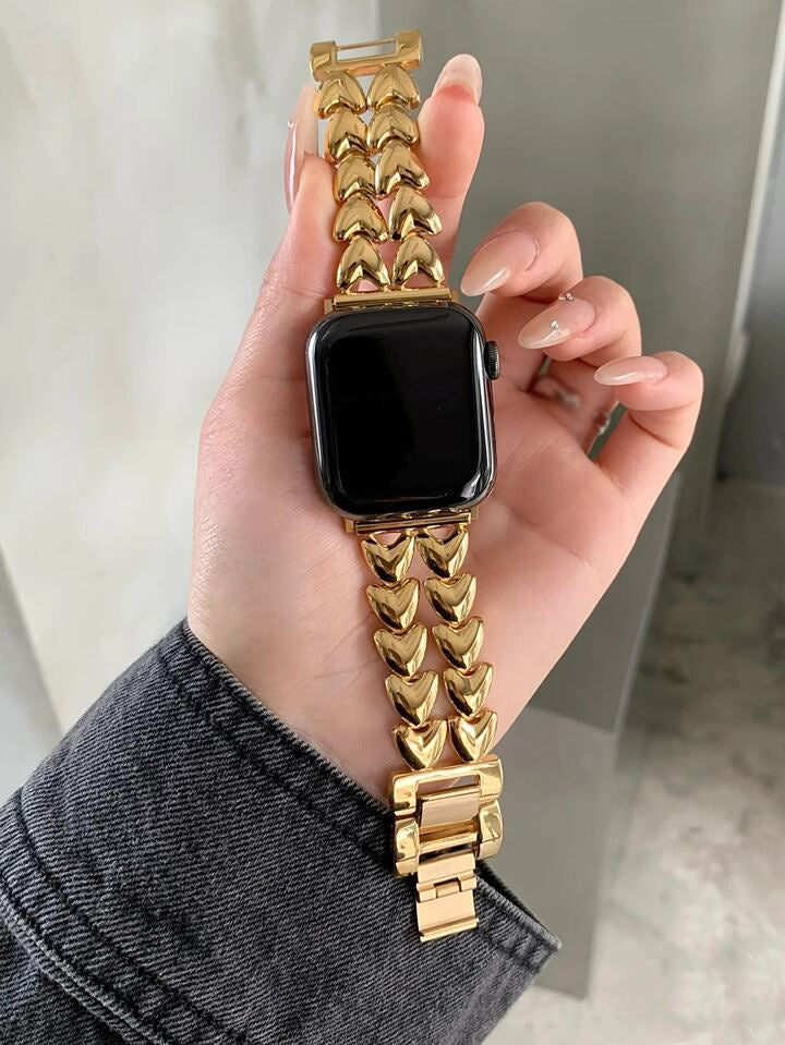 BLOSSOM  HEARTS APPLE WATCH BRACELET - GOLD (ST-STEEL)
