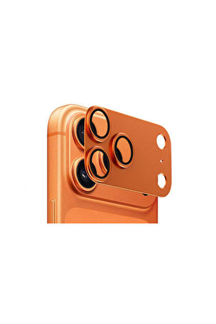 Shockproof Camera Lens Protector Full Lens Compatible with Apple iPhone 17 Pro / 17 Pro Max - COSMIC ORANGE