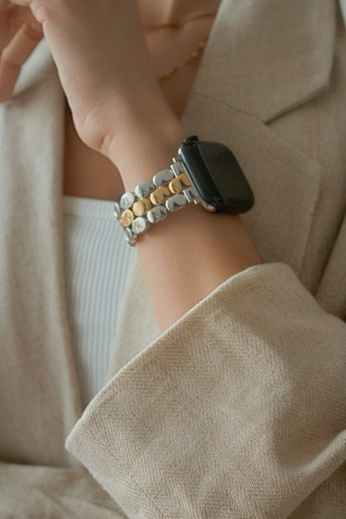 SANTORINI  APPLE WATCH BRACELET - TWO TONE (ST-STEEL)