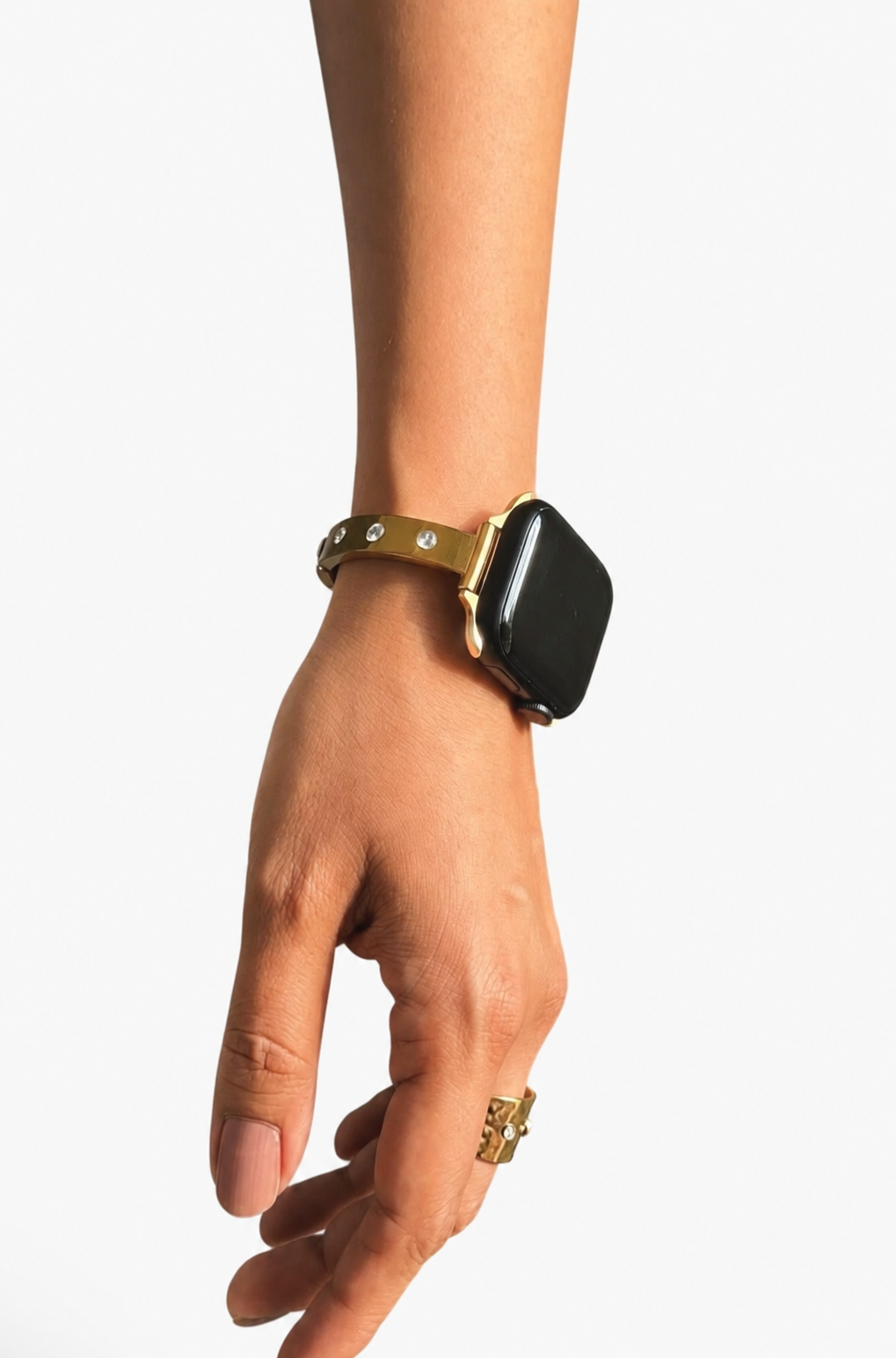 MOISSANITE DIAMOND APPLE WATCH BRACELET - GOLD (ST-STEEL)