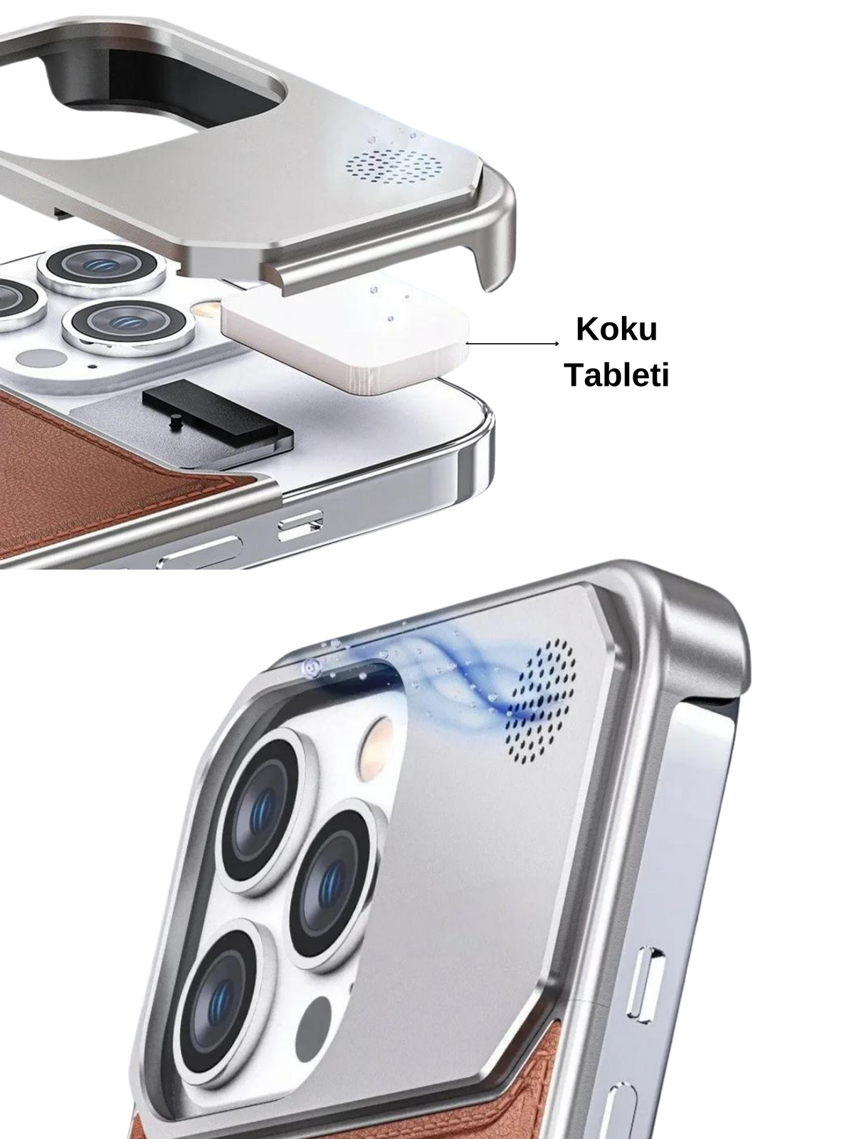 Magsafe Vegan Leather Case With Titanium Blossom Perfume Frame