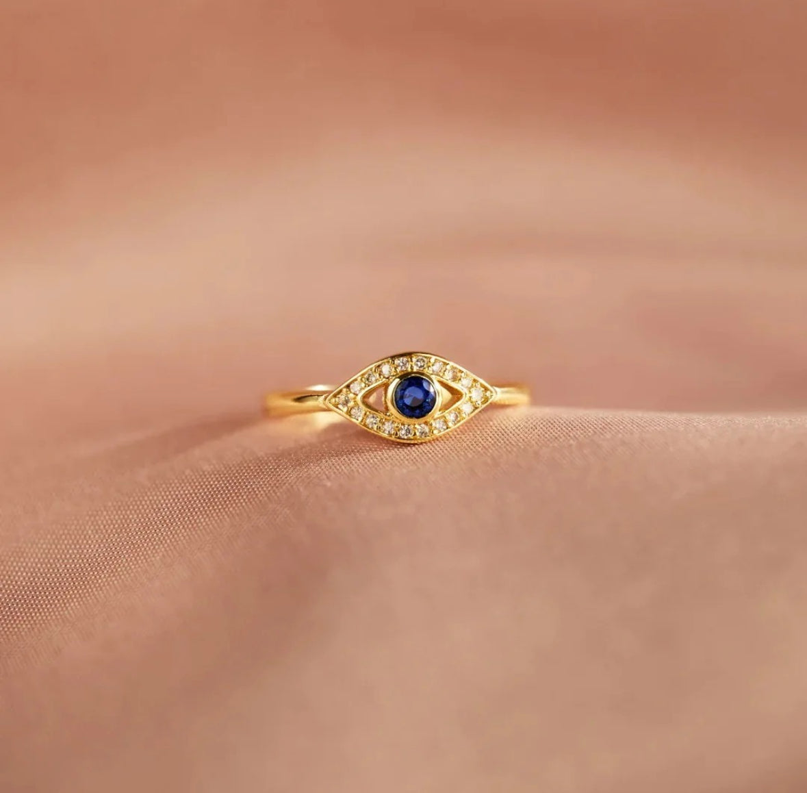 BLUE EVIL EYE CHARM (  GOLD )