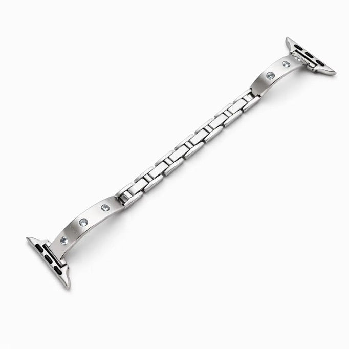 MOISSANITE DIAMOND APPLE WATCH BRACELET - SILVER (ST-STEEL)