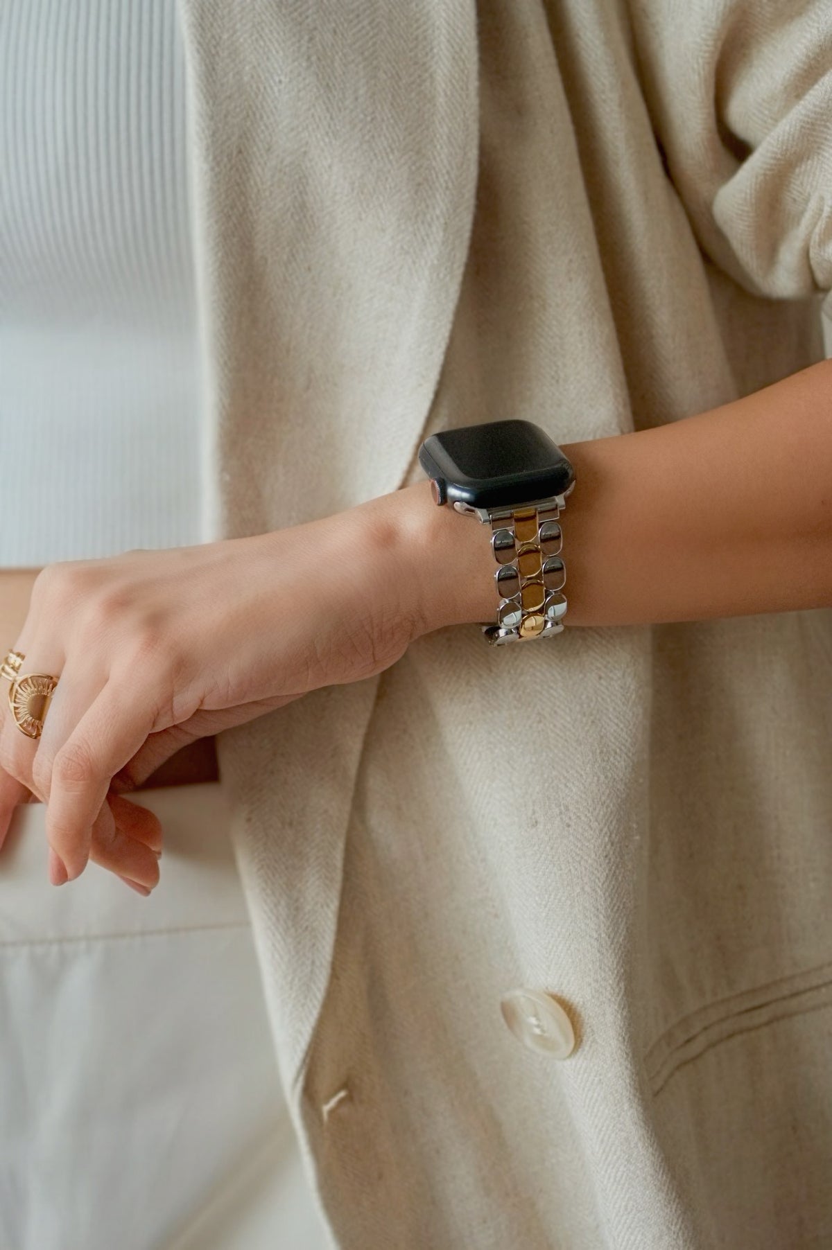 SANTORINI  APPLE WATCH BRACELET - TWO TONE (ST-STEEL)