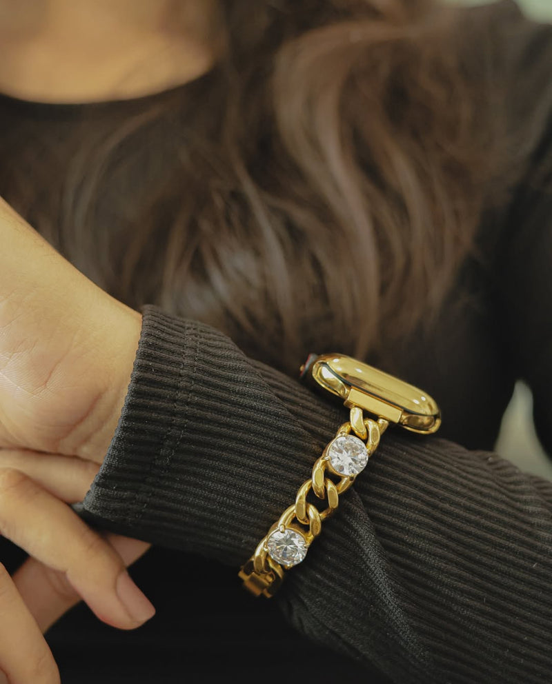 DIAMOND BLOSSOM APPLE WATCH BRACELET - GOLD (ST-STEEL) Blossom cases ®