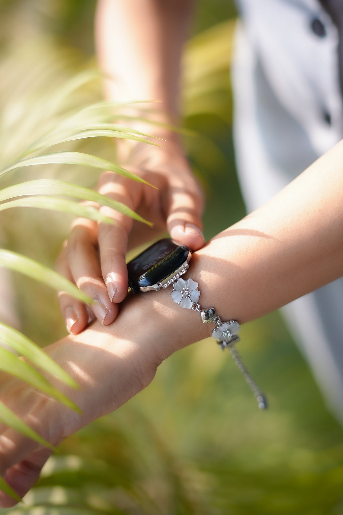 Blossom Cherry  Apple Watch Bracelet - silver