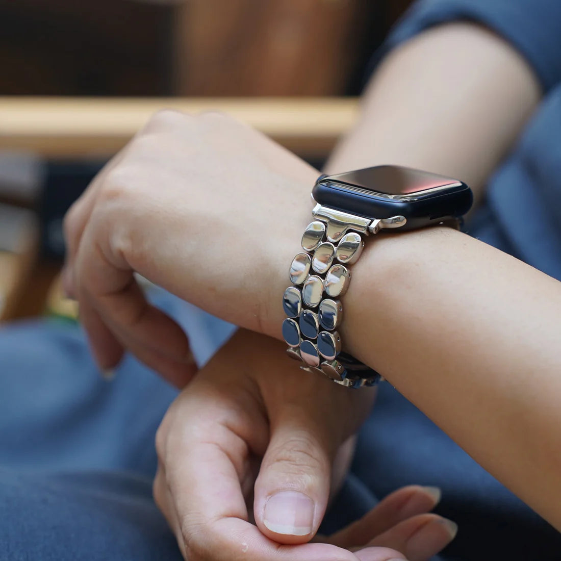 SANTORINI  APPLE WATCH BRACELET - SILVER (ST-STEEL)