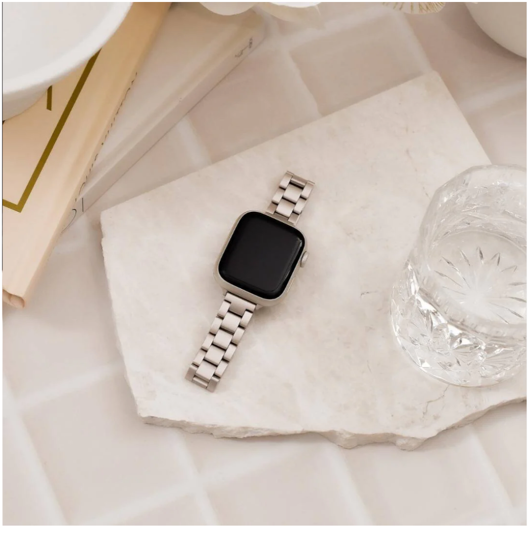 STARLIGHT WHITE SLEEK METAL WATCHBAND