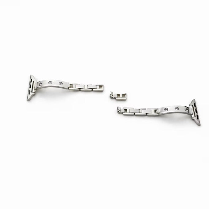 MOISSANITE DIAMOND APPLE WATCH BRACELET - SILVER (ST-STEEL)
