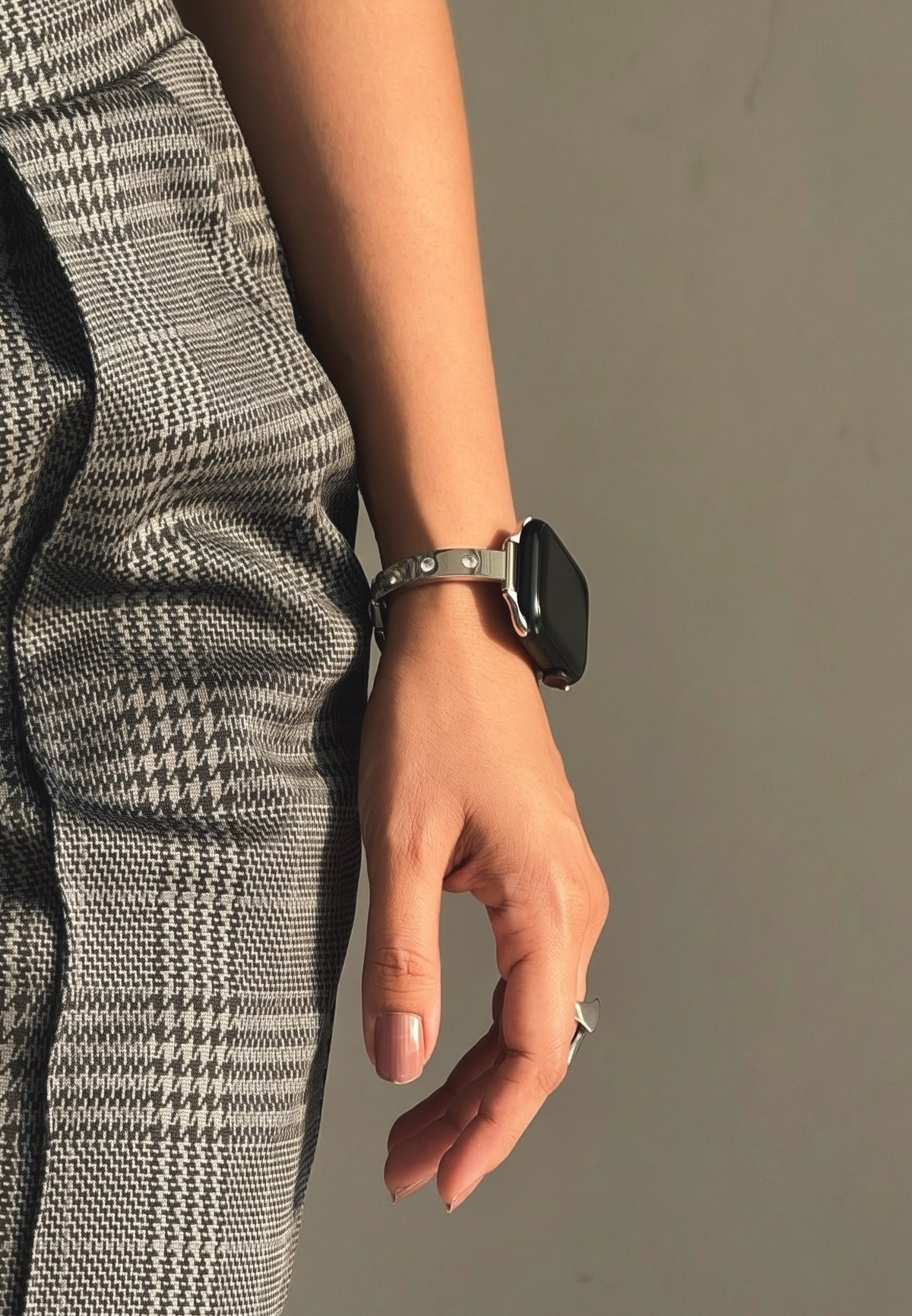 MOISSANITE DIAMOND APPLE WATCH BRACELET - SILVER (ST-STEEL)