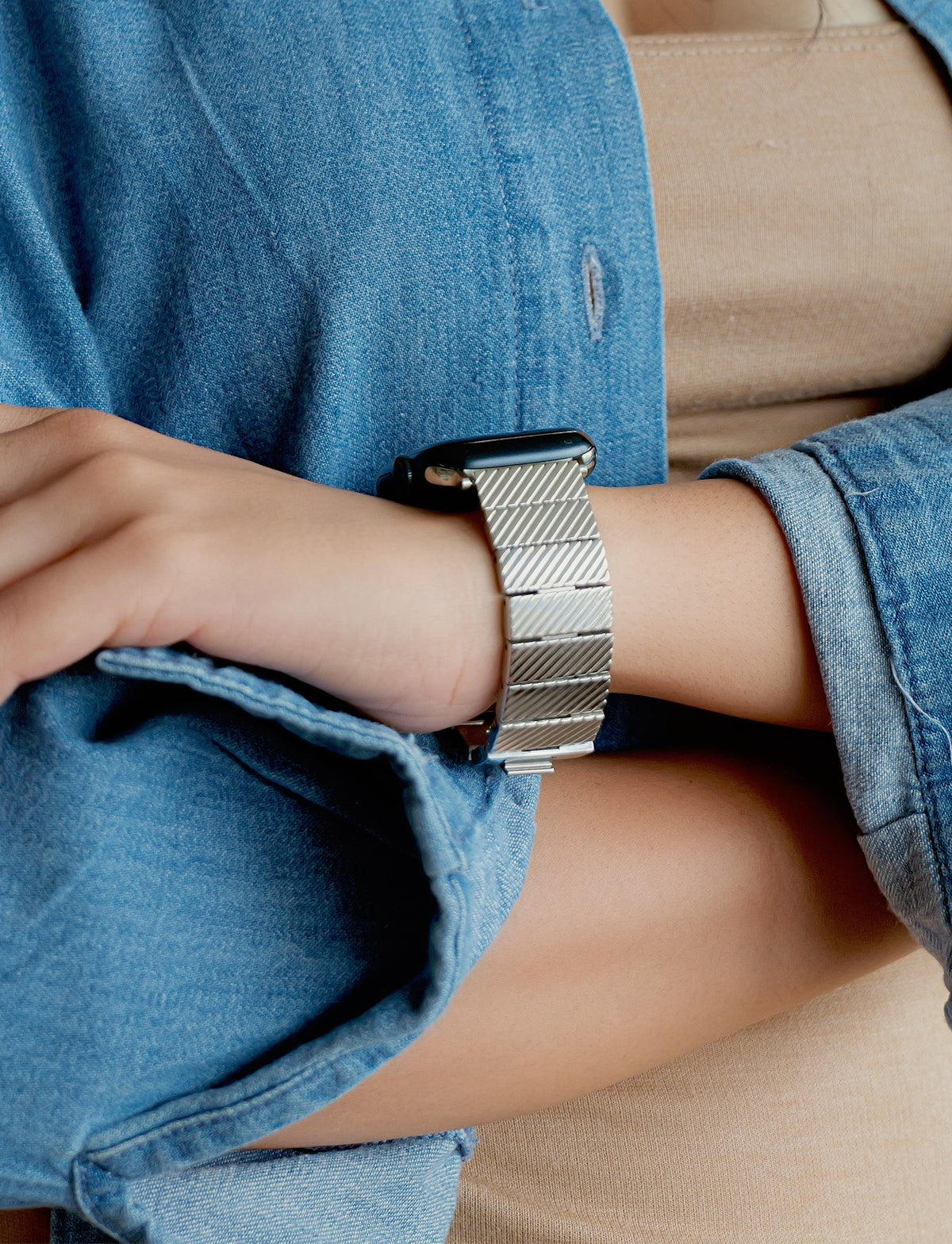 GRATITUDE  APPLE WATCH BRACELET - SILVER (ST-STEEL)