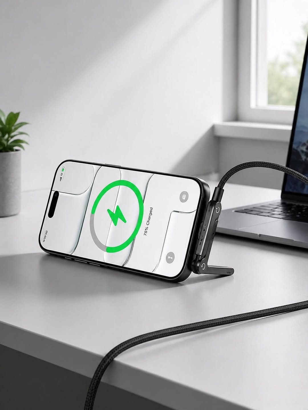 240W USB Type C to C Ultra Fast Charging Cable with Invisible Stand