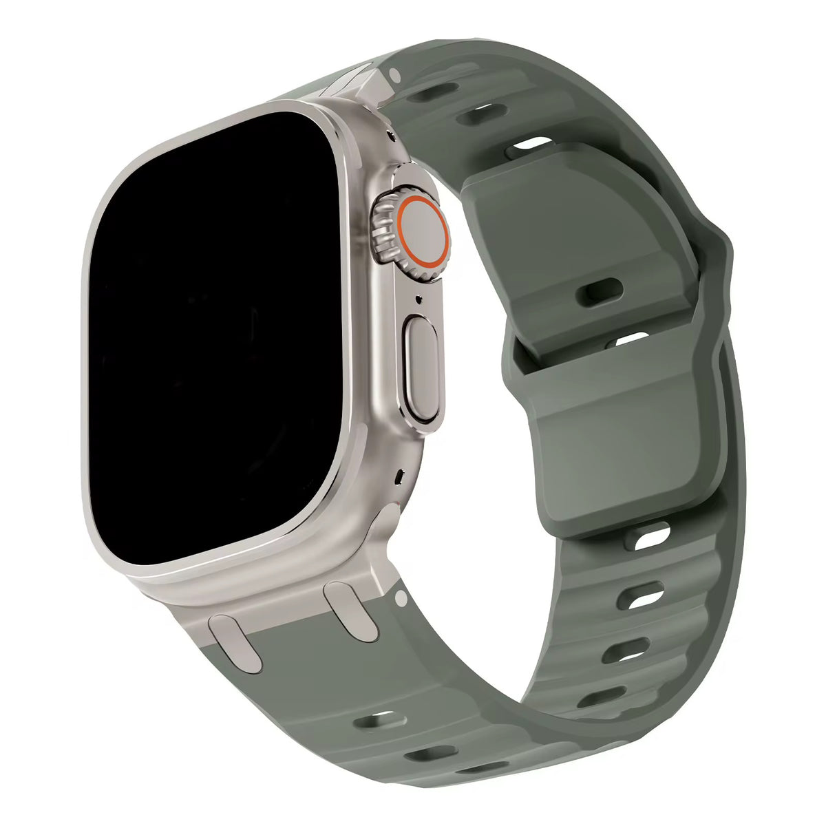 Mint Green Rugged Rubber Strap With Titanium Buckle For Apple Watch