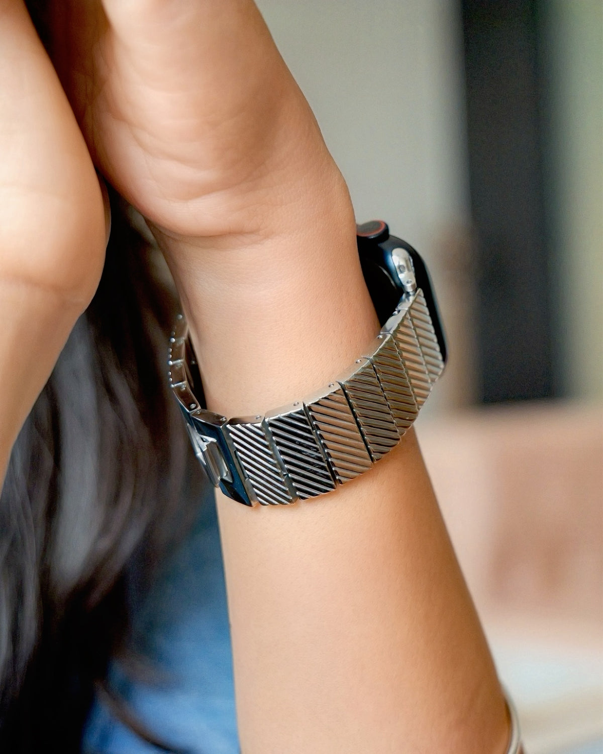 GRATITUDE  APPLE WATCH BRACELET - SILVER (ST-STEEL)