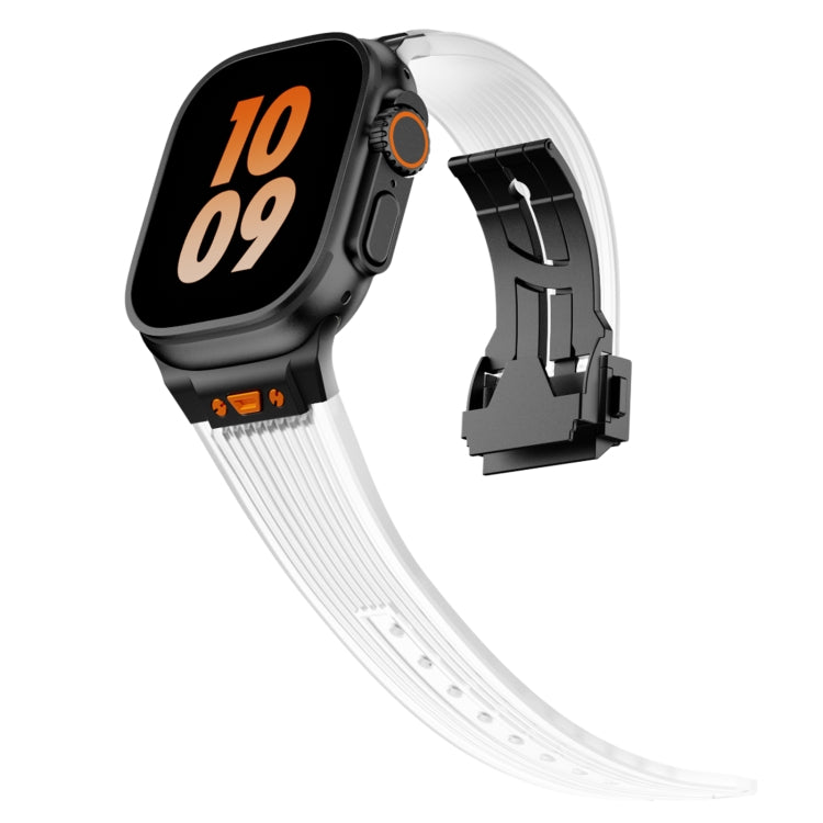 Black Titanium Flex  Transparent Band for Apple Watch (Transparent )