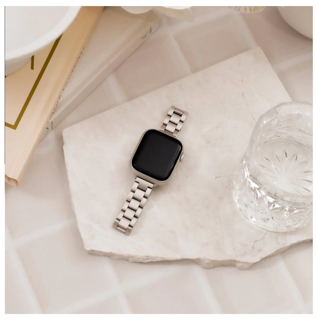 STARLIGHT WHITE SLEEK METAL WATCHBAND
