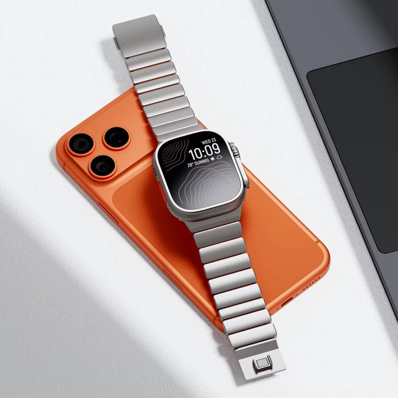 Silver Matte Titanium Band For Apple Watch
