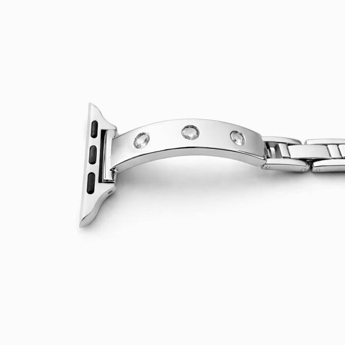 MOISSANITE DIAMOND APPLE WATCH BRACELET - SILVER (ST-STEEL)