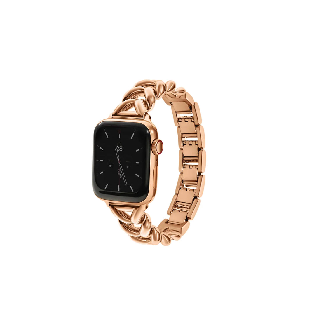 Rose Gold Wavy  18 kt  Watch Band for the Apple Watch