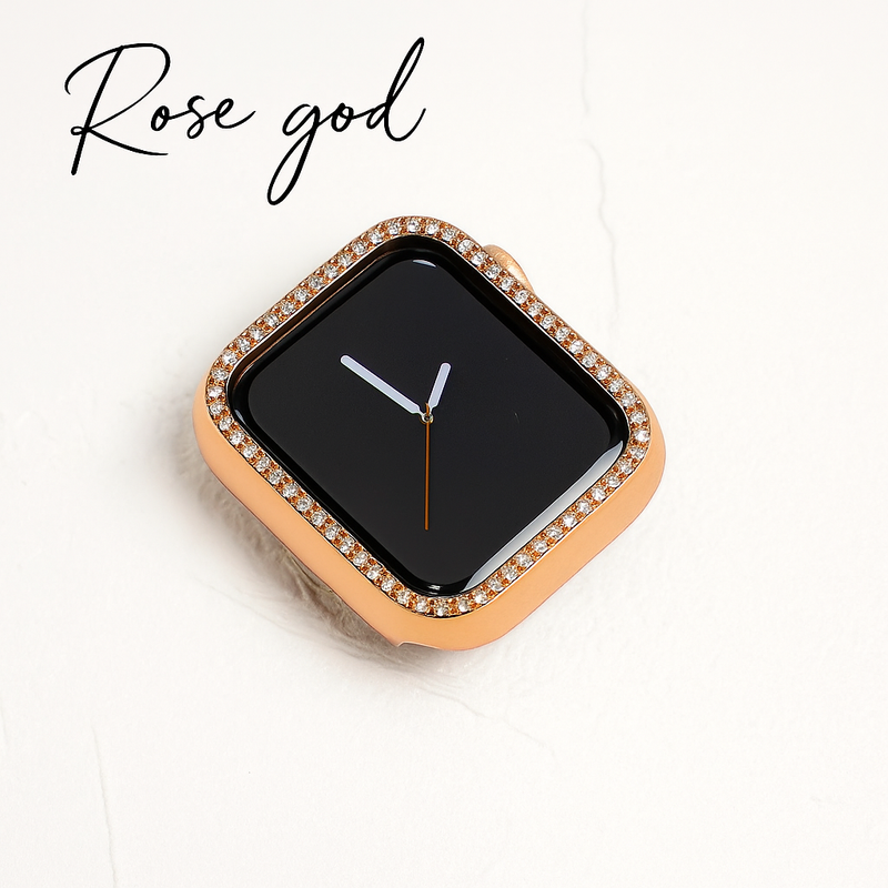 ( ROSE GOLD ) Rhinestone Apple Watch Case Light weight