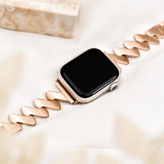 Rose Gold Bracelet Apple Watch Band - 18K Rose Gold Plated