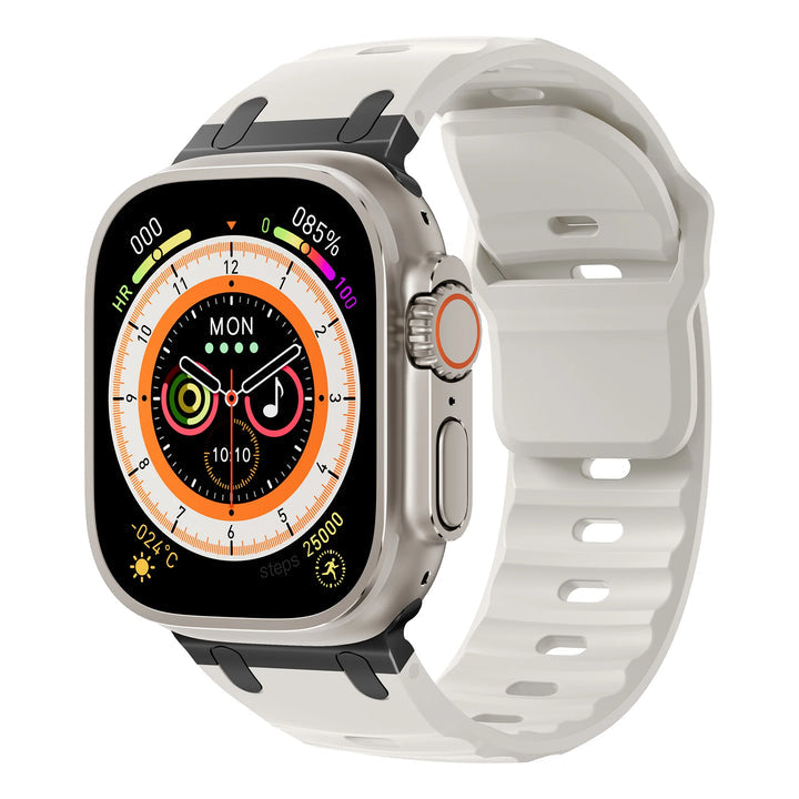 Starlight  Rugged Rubber Strap With Titanium Buckle For Apple Watch