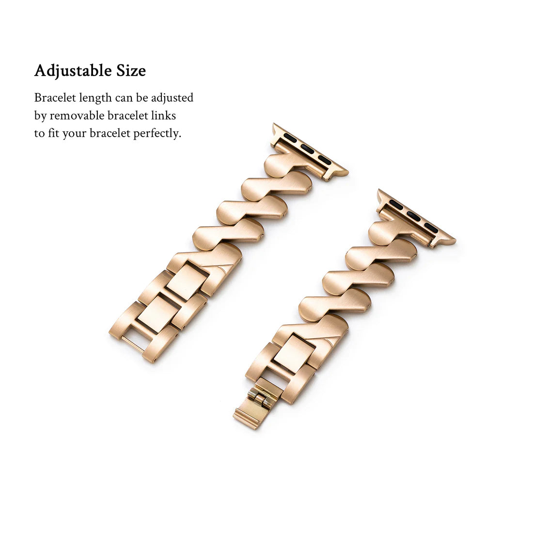 Rose Gold Bracelet Apple Watch Band - 18K Rose Gold Plated