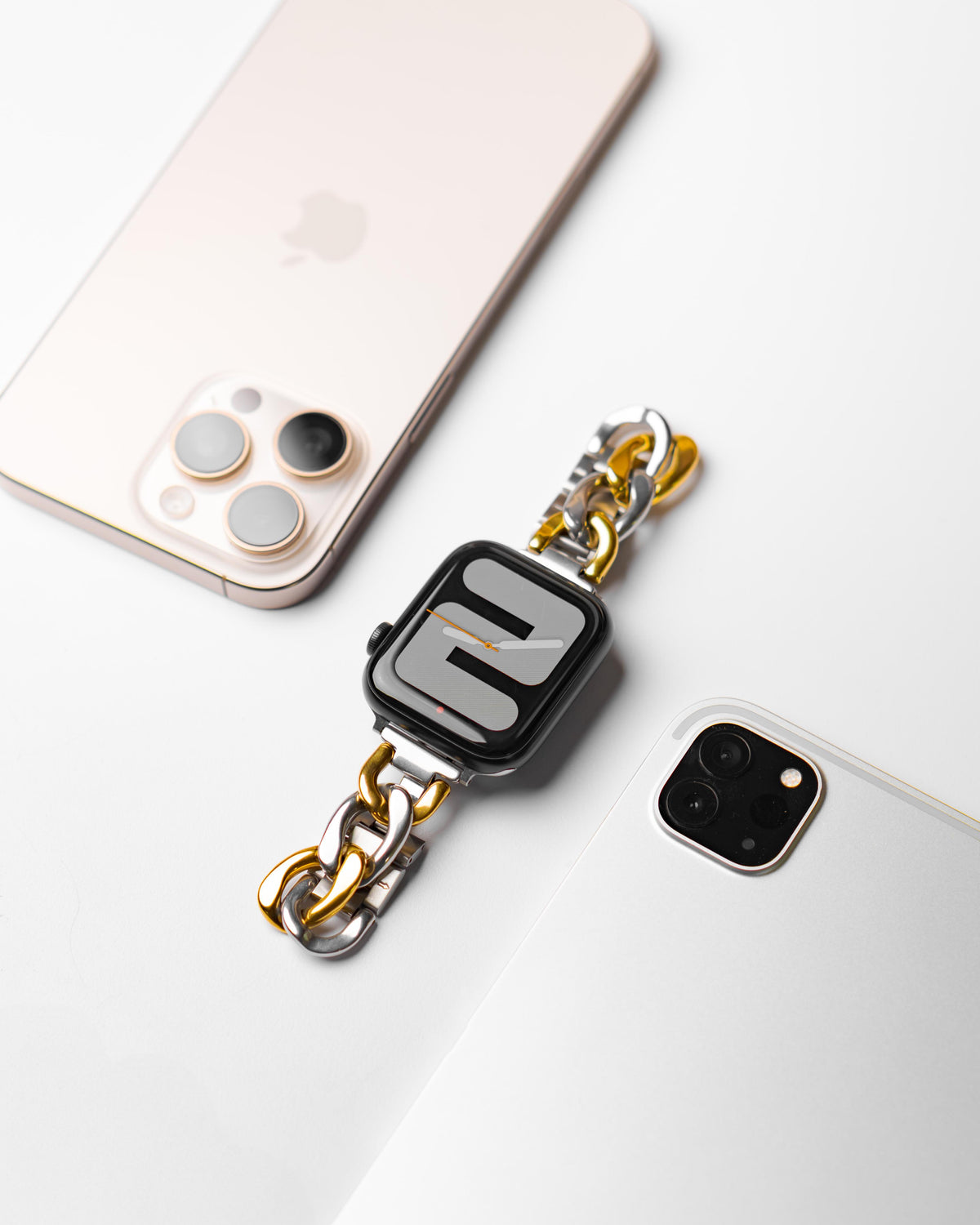 IRIS APPLE WATCH BRACELET - SILVER & GOLD  (ST-STEEL)