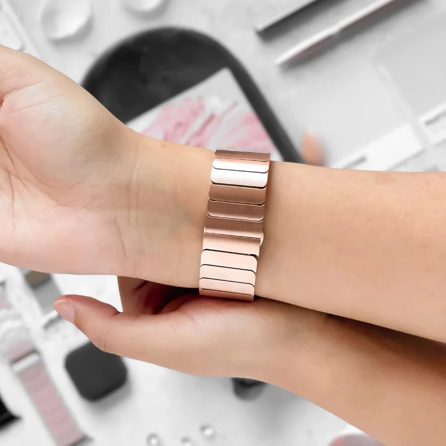 Rose Gold Stainless Steel LINK Strap For Apple Watch