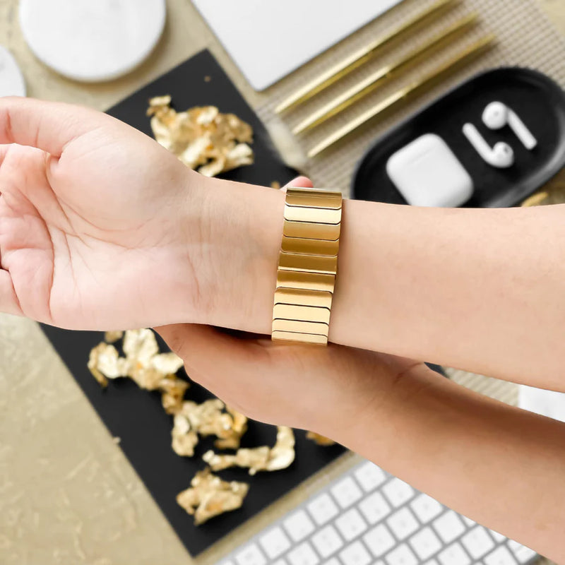 Gold  Stainless Steel LINK Strap For Apple Watch