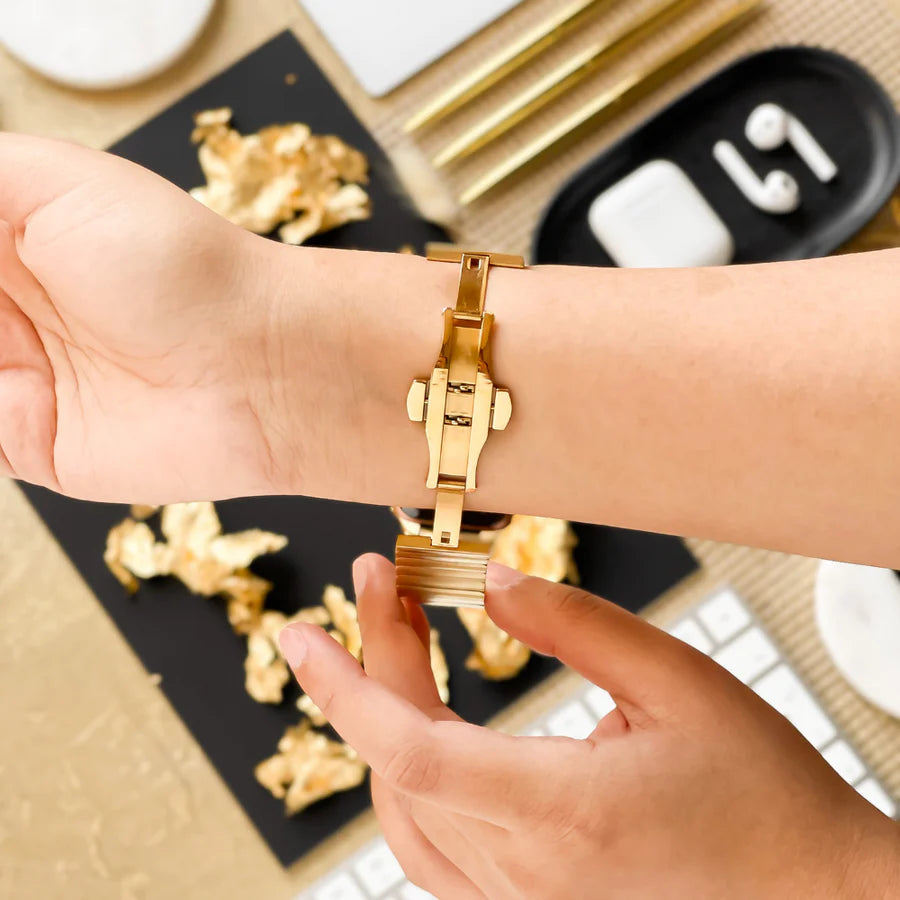Gold  Stainless Steel LINK Strap For Apple Watch