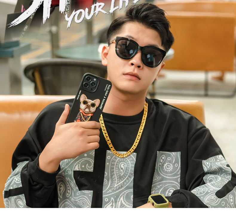 NIMMY HIPHOP DOG  BLACK CASE 14 PRO IPHONE CASE