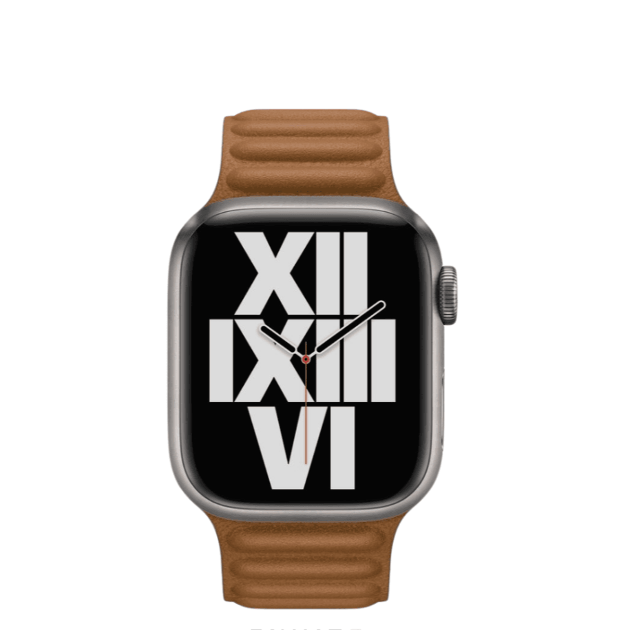 Brown poppy Leather Link Strap For Apple Watch