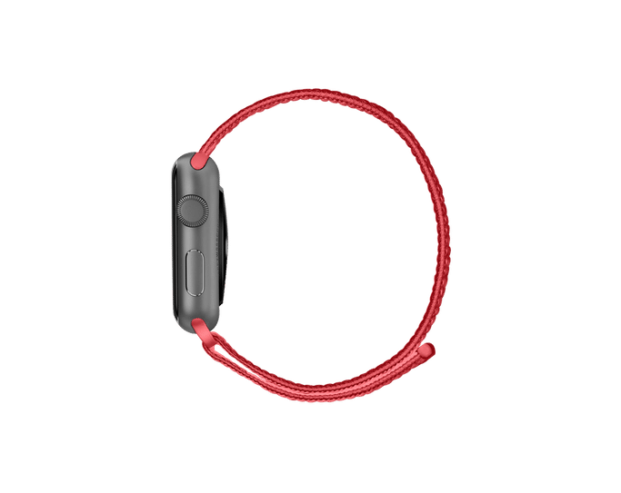 Red Hibiscus Nylon Apple WatchBand