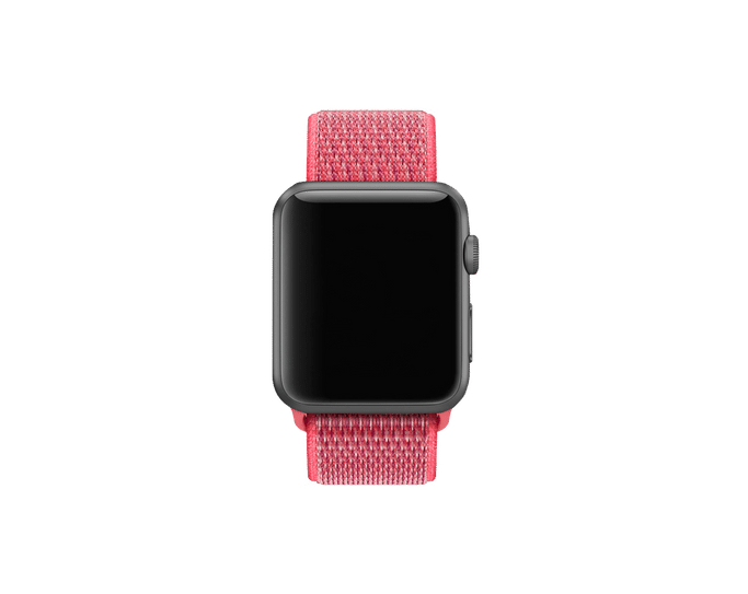 Red Hibiscus Nylon Apple WatchBand