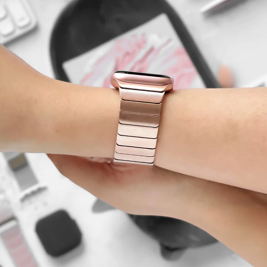 Link Bracelet Strap Black Metal Belt with Detachable Links for iWatch