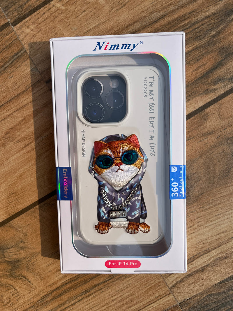 NIMMY CAT WHITE CASE 14 PRO IPHONE CASE