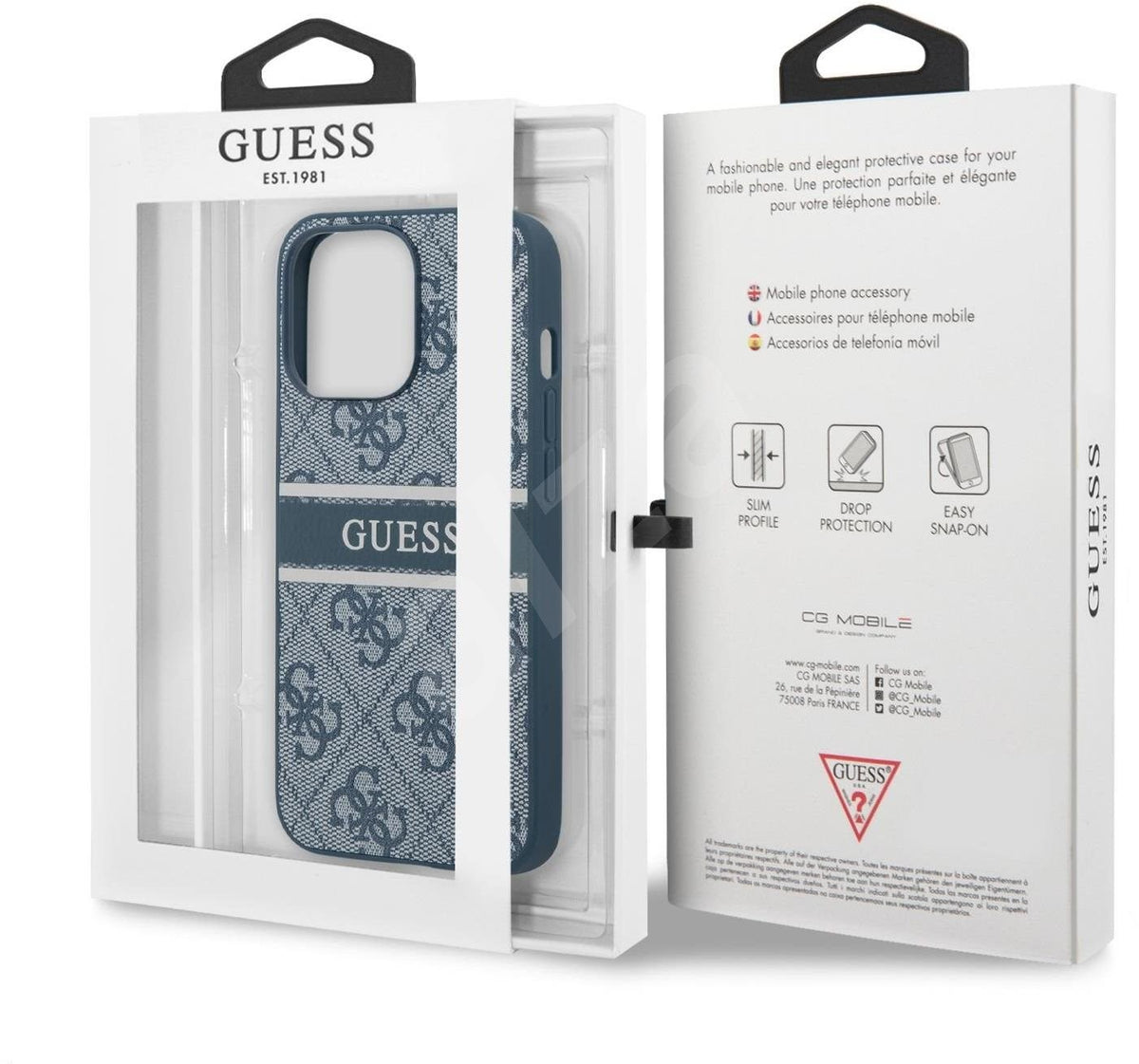 Guess Stripe Back Cover for Apple iPhone 13 , Blue