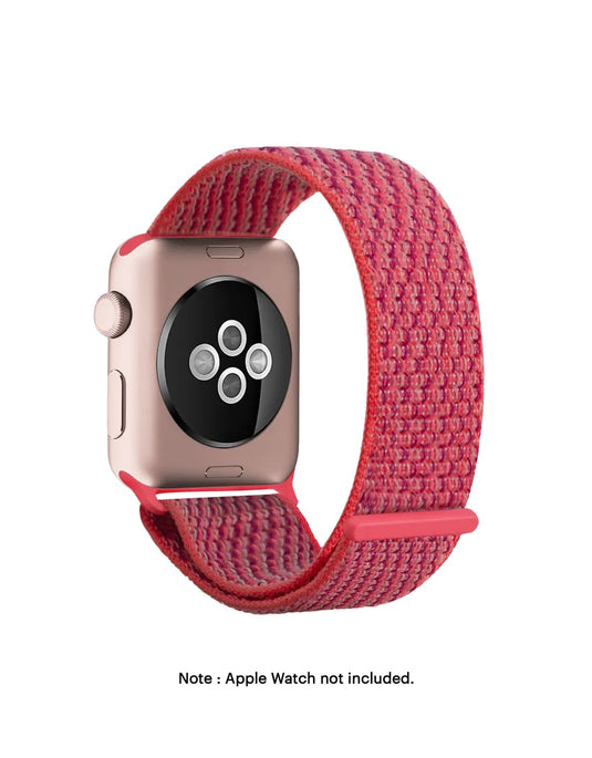 Red Hibiscus Nylon Apple WatchBand